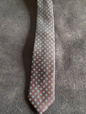 SPREZZA x BLACKLIST Foulard Tie Brown with Blue Floral Medallions